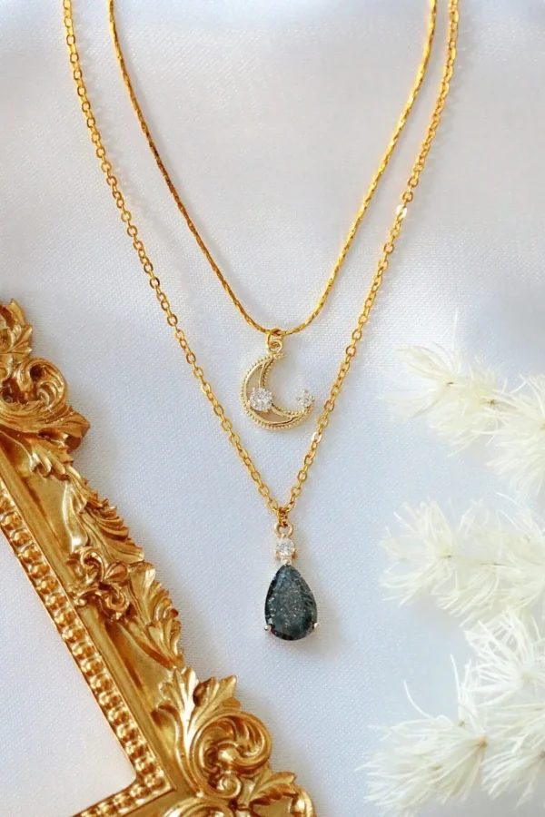 "Sweet Moon" | 18K Two Layers Necklace