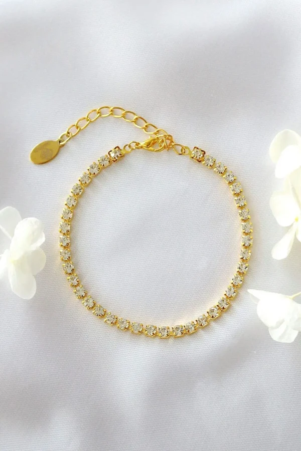 18K CZ Link Bracelet