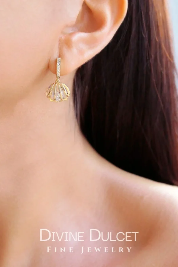 "Ocean Treasure" | 24K Seashell Hoops - Image 2