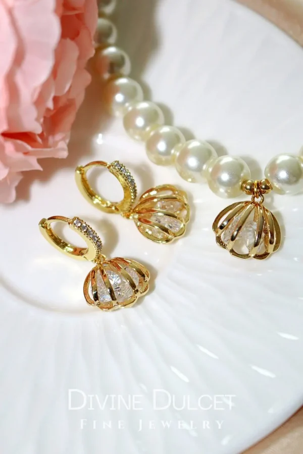 "Ocean Treasure" | 24K Seashell Hoops - Image 3