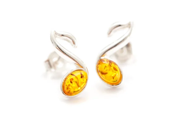 Amber Music Note Stud Earrings - Image 3