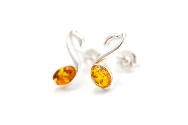 Amber Music Note Stud Earrings - Image 4