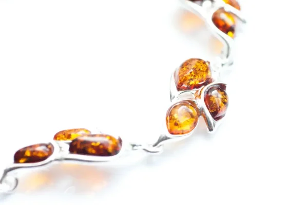 Amber Statement Leaf Link Bracelet - Image 2