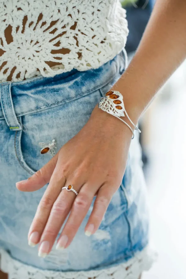 Silver Leaf Statement Arm Cuff - Image 9