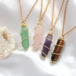 Double-ended Natural Crystals | 18K Hand Wired Necklaces