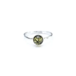 ESSENTIALS Mini Green Amber Stacking Ring