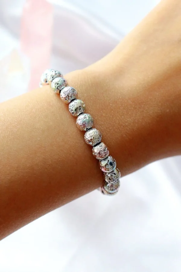 Anti-Stress | Chrome Volcanic Stones Elastic Bracelet - Image 5