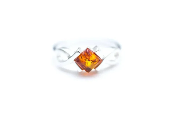 Amber Diamond Infinity Ring