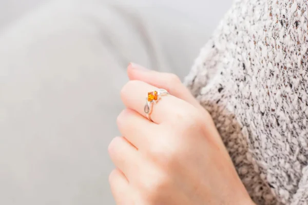 Amber Diamond Infinity Ring - Image 2