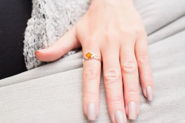 Amber Diamond Infinity Ring - Image 9